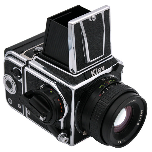 Kiev 88CM (chrome) camera WLF - front